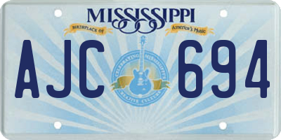 MS license plate AJC694