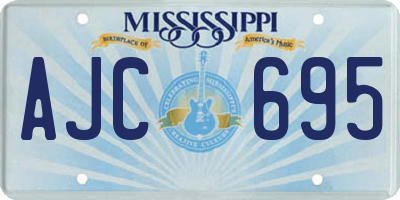 MS license plate AJC695