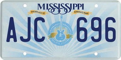 MS license plate AJC696