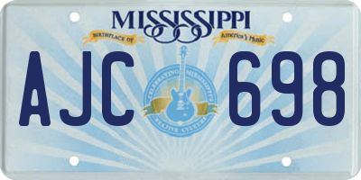 MS license plate AJC698