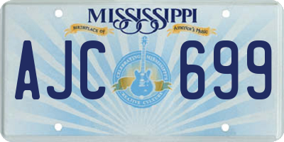 MS license plate AJC699