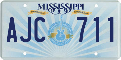 MS license plate AJC711