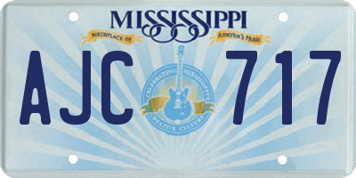 MS license plate AJC717