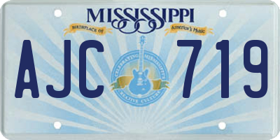 MS license plate AJC719