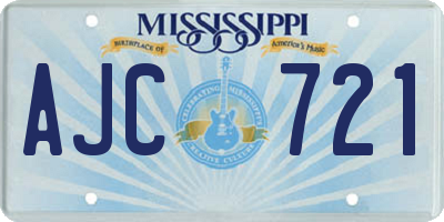 MS license plate AJC721