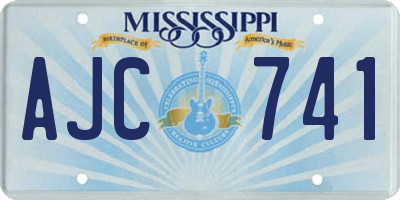 MS license plate AJC741