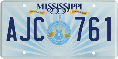 MS license plate AJC761
