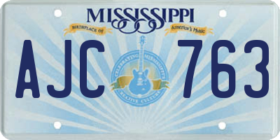 MS license plate AJC763