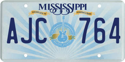 MS license plate AJC764