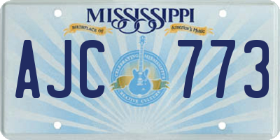 MS license plate AJC773
