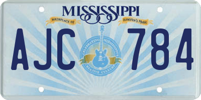 MS license plate AJC784