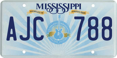 MS license plate AJC788