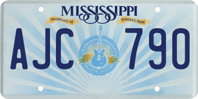 MS license plate AJC790