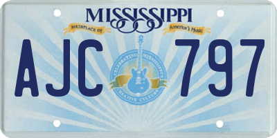 MS license plate AJC797