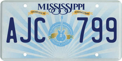 MS license plate AJC799