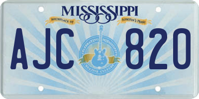 MS license plate AJC820