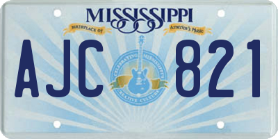 MS license plate AJC821