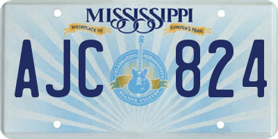 MS license plate AJC824