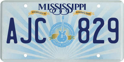 MS license plate AJC829