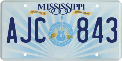MS license plate AJC843