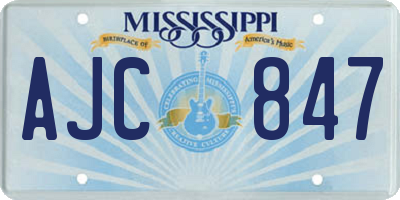 MS license plate AJC847