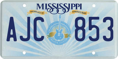 MS license plate AJC853