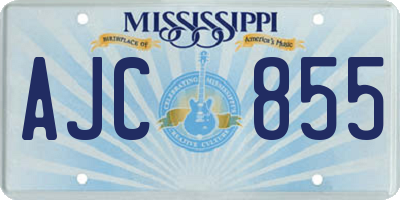 MS license plate AJC855