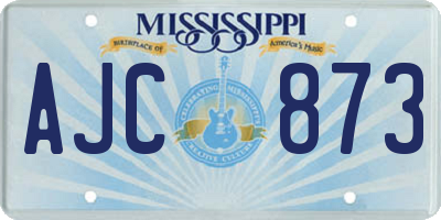MS license plate AJC873