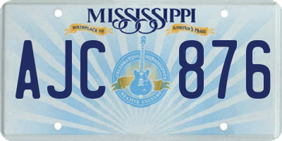 MS license plate AJC876
