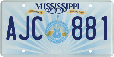 MS license plate AJC881