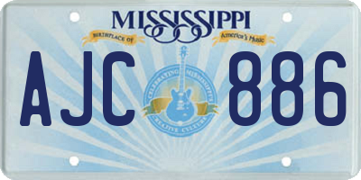 MS license plate AJC886