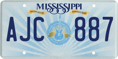 MS license plate AJC887