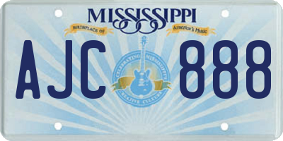 MS license plate AJC888