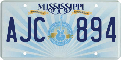 MS license plate AJC894