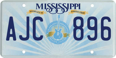 MS license plate AJC896