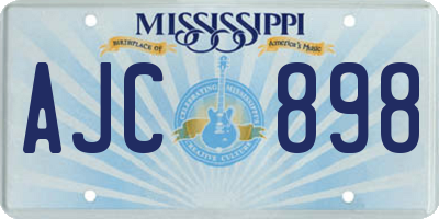 MS license plate AJC898