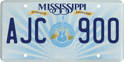 MS license plate AJC900