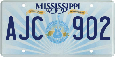 MS license plate AJC902