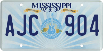 MS license plate AJC904