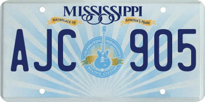 MS license plate AJC905