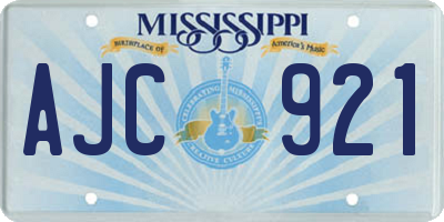 MS license plate AJC921