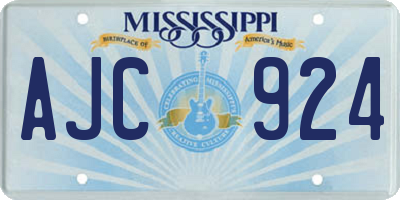 MS license plate AJC924
