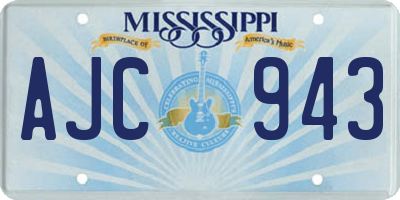 MS license plate AJC943