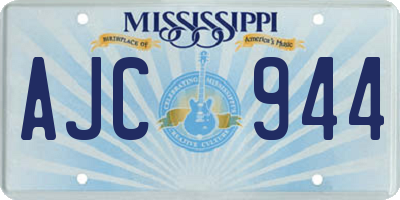 MS license plate AJC944
