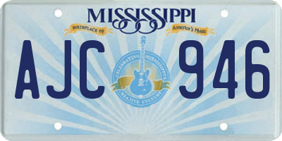 MS license plate AJC946