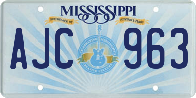 MS license plate AJC963