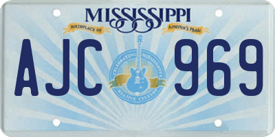 MS license plate AJC969