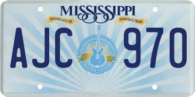 MS license plate AJC970
