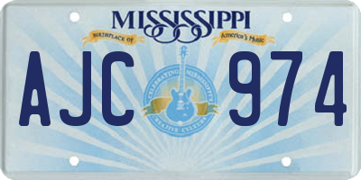 MS license plate AJC974