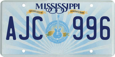 MS license plate AJC996